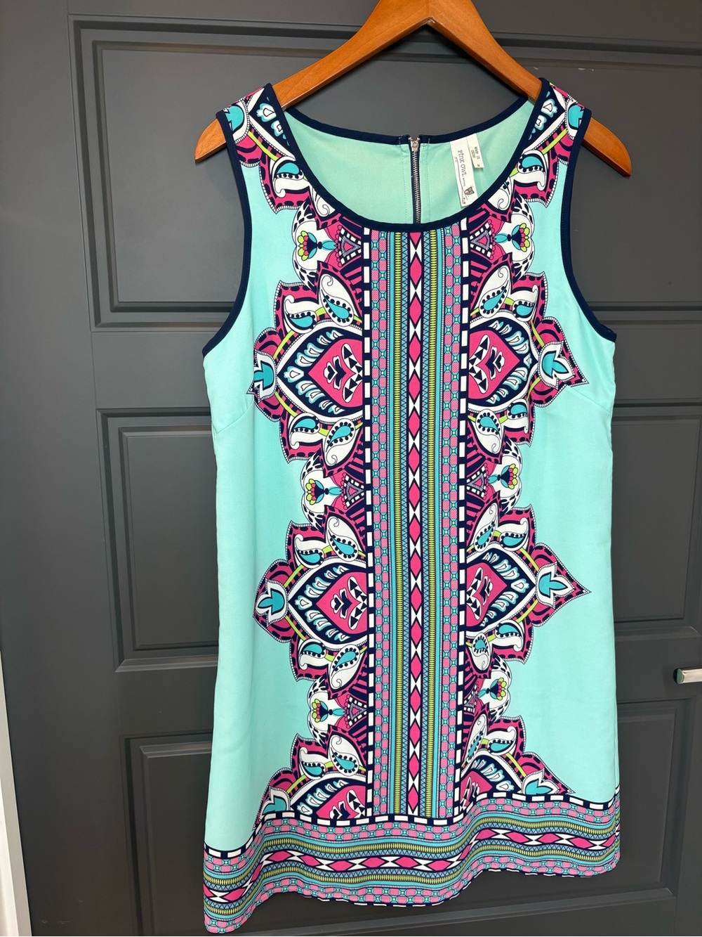 Pink Owl Medium Womens sleeveless shift dress
